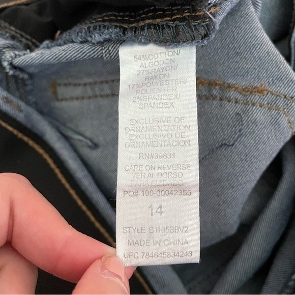 Democracy "Ab"solution Blue Denim Jegging Booty Lift Jeans Size 14 Stretch - Picture 9 of 9